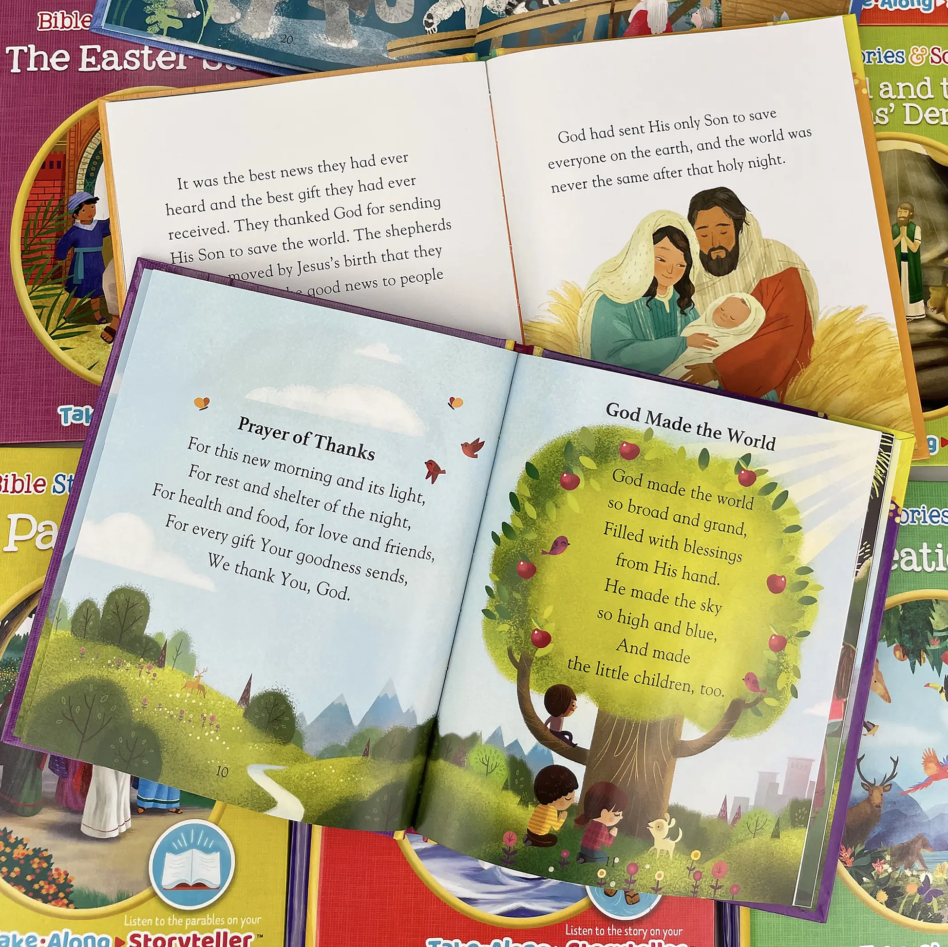 Inside pages showing Bible story illustrations