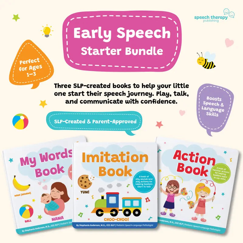 Early Speech Starter Bundle – 3 Interactive Speech Books for Toddlers